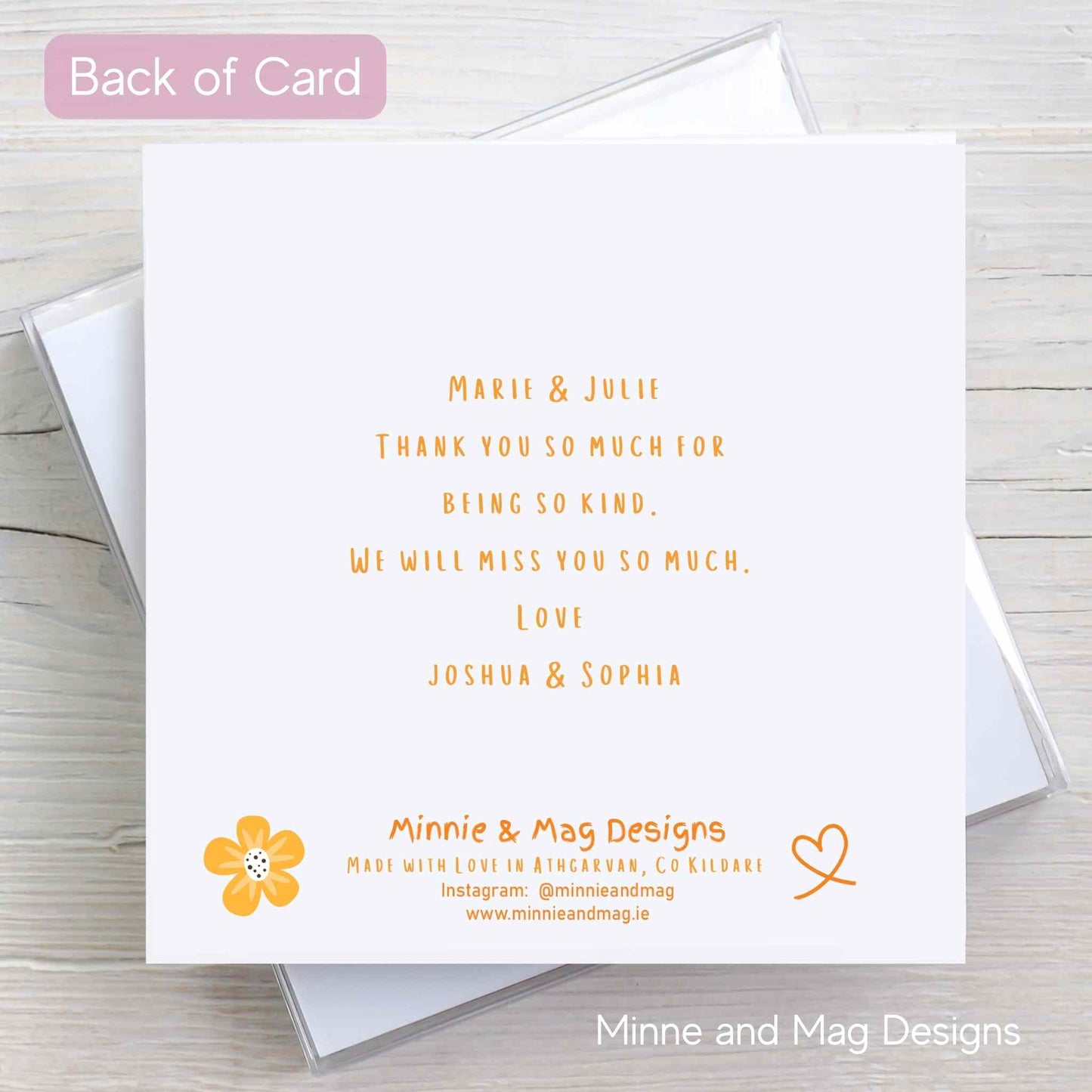 Montessori Playschool Personalised Thank You Card
