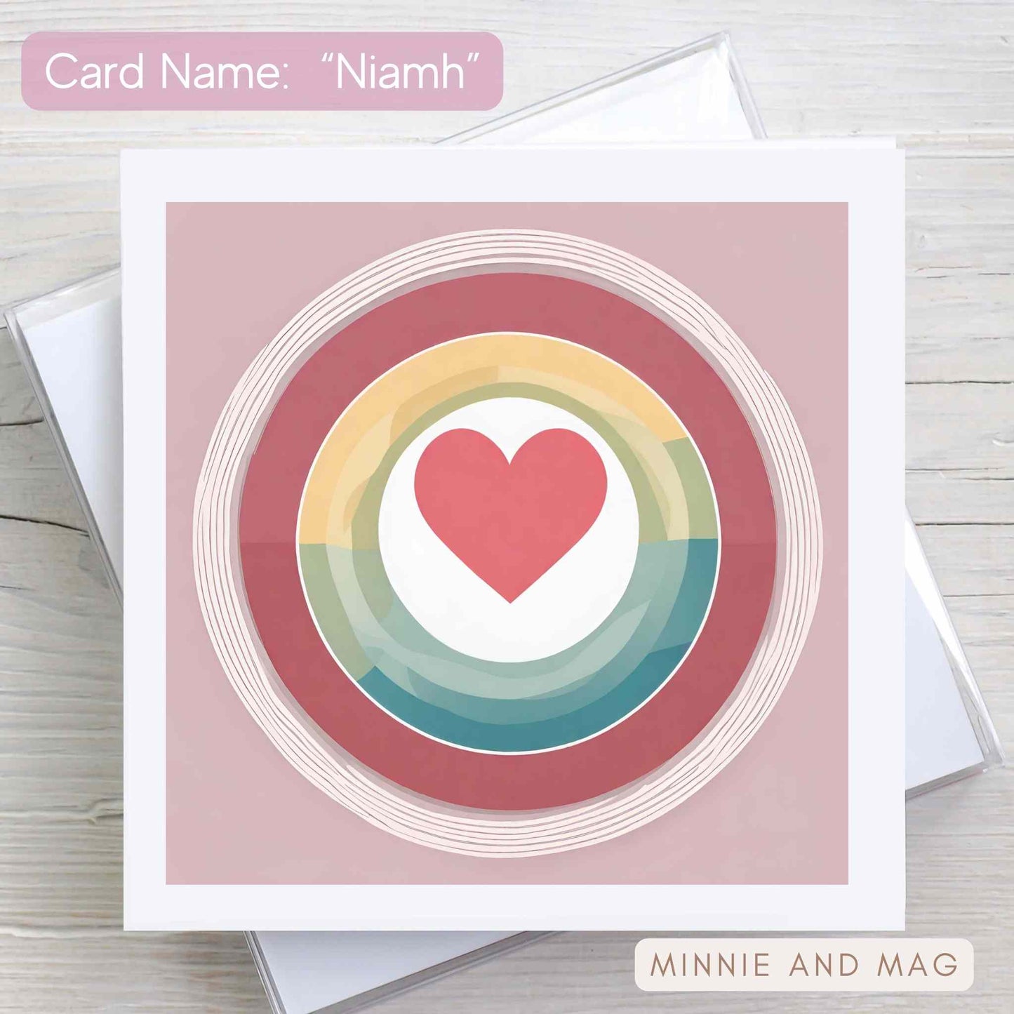 Love Heart Illustrated Card named The Niamh