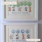 Colour options for framed baby boy christening gift