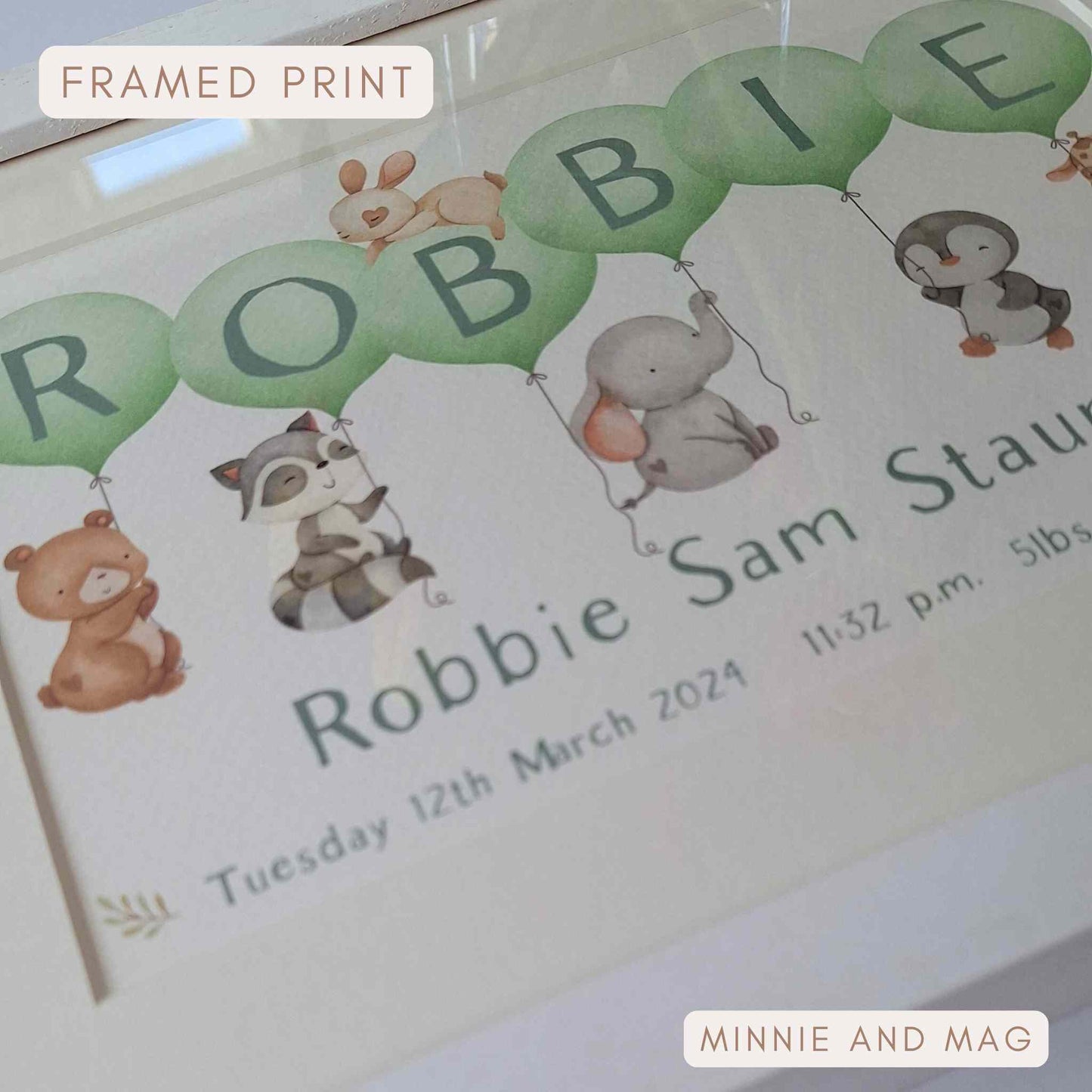 Baby Boy Name Frame with high quality safety glazing