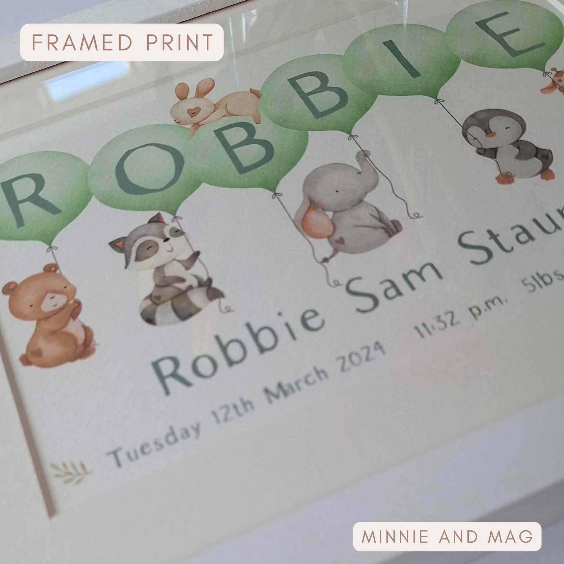 Baby Boy Name Frame with high quality safety glazing