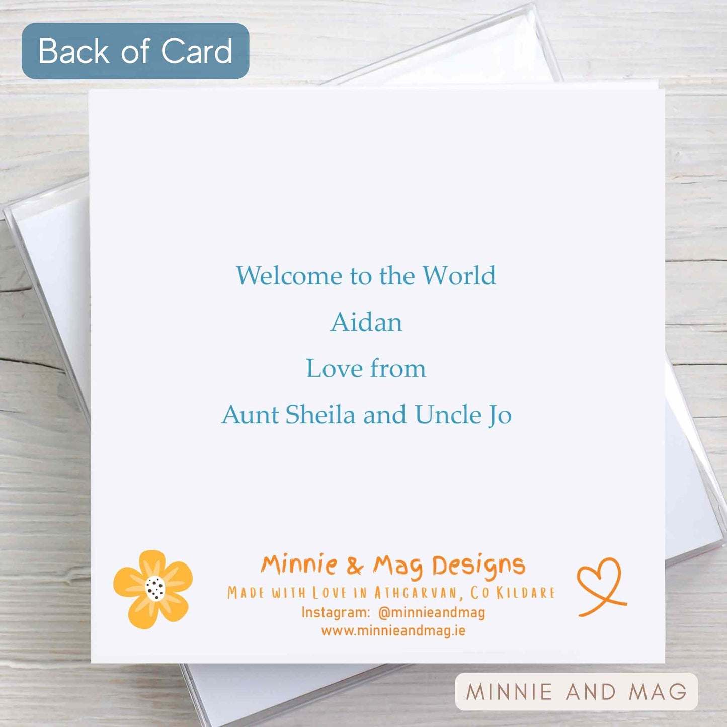 Baby Boy Card with Giraffe Illustration