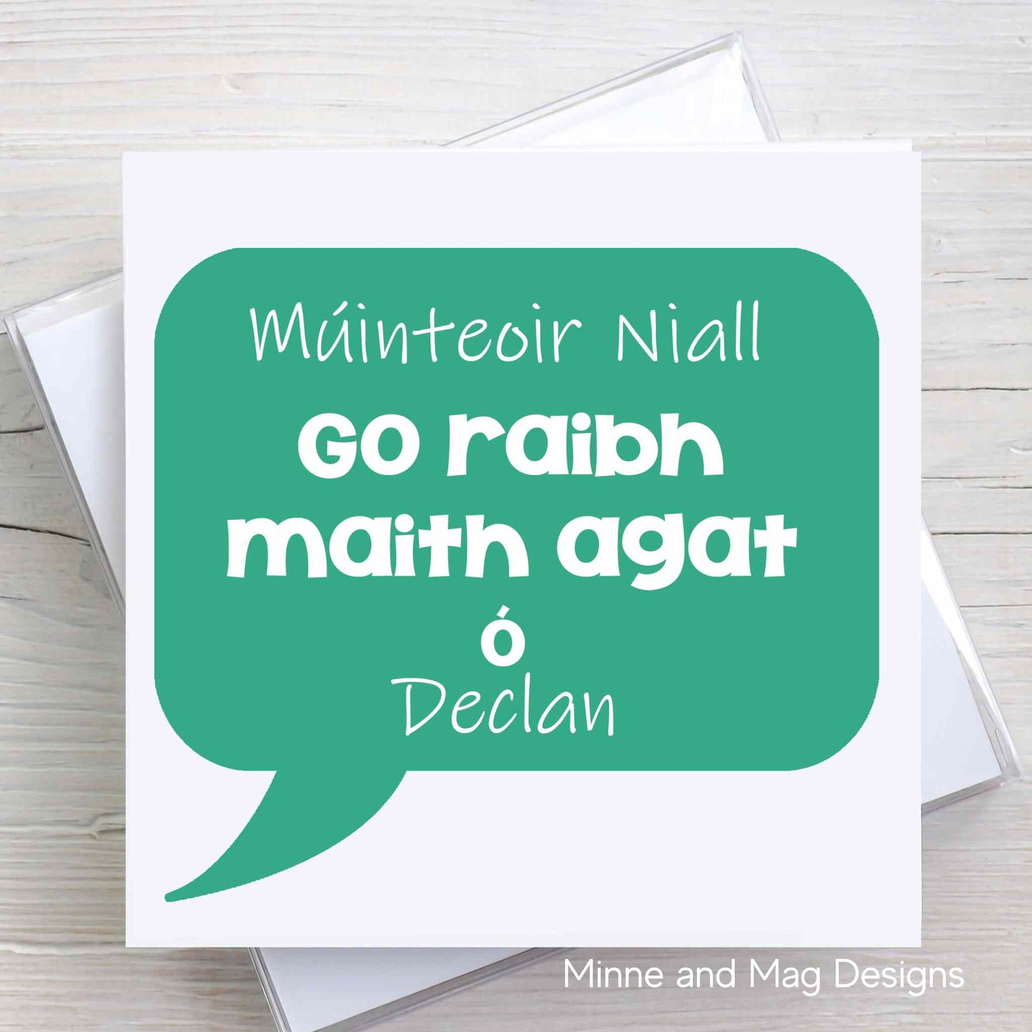 GRMA Múinteoir Teach thank you card as gaeilge.