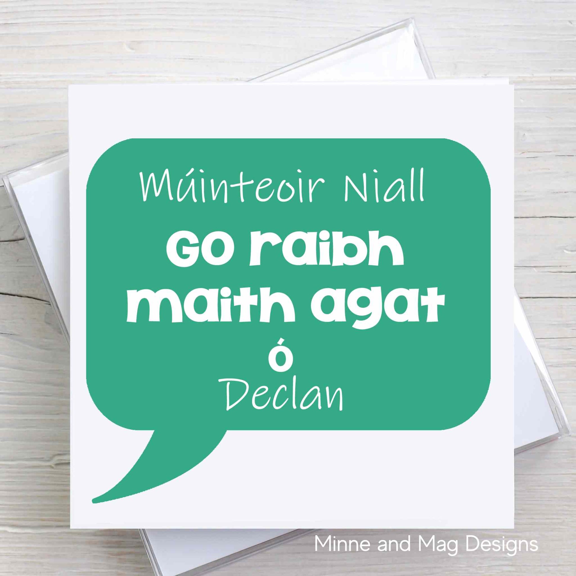 GRMA Múinteoir Teach thank you card as gaeilge.
