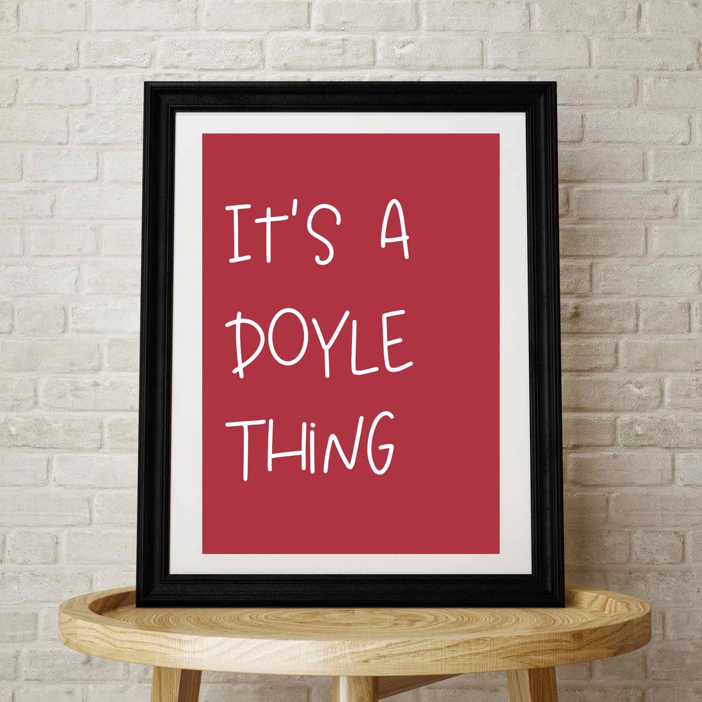 It's a Family Thing Personalised Print with Berry Coloured Background