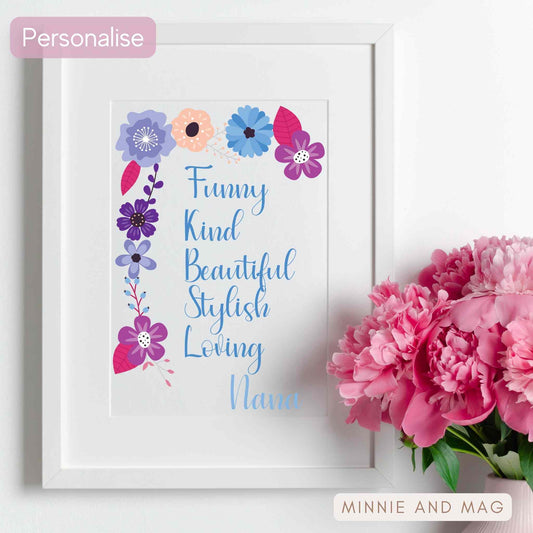 Mother's Day Personality Framed Print - Purples