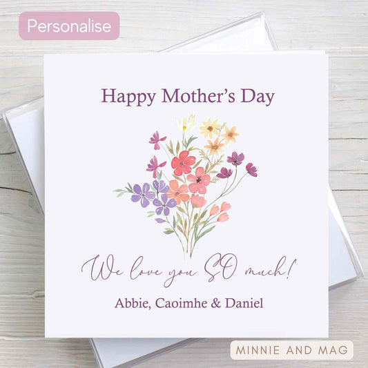 Personalised Mother's Day Wildflowers Card