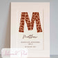 Personalised Giraffe Pattern Name Print