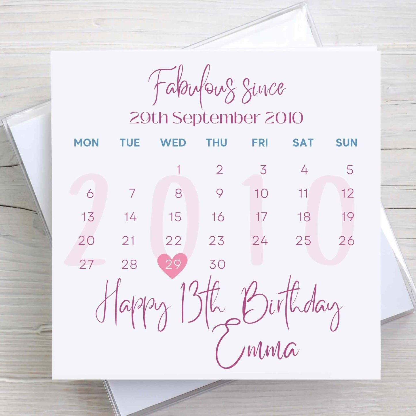 Date of Birth Personalised Birthday Card