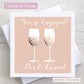 Personalised Engagement Congratulations Card with Glasses Illustration