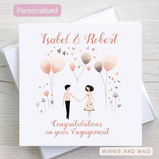 Engagement Congratulations Card Personalised with Names
