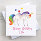 Personalised Unicorn Birthday Card
