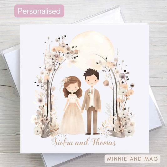 Personalised Wedding Couple Card with Floral Arch