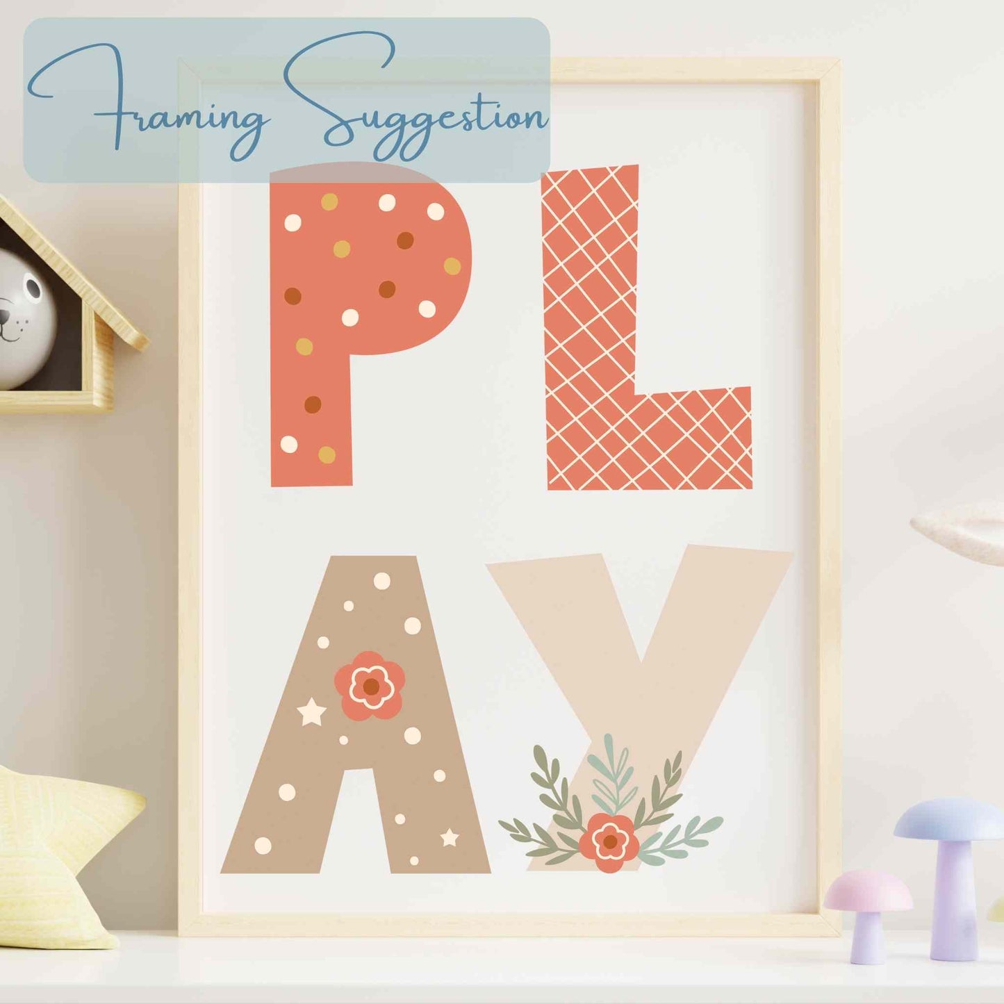 PLAY Boho Style Poster Print